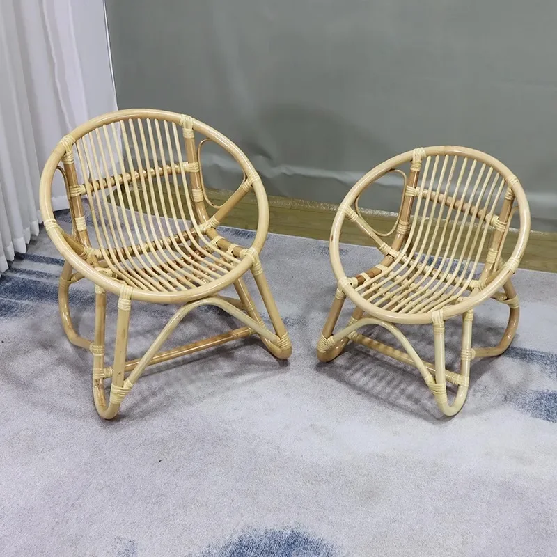 Xiaotengsha XIndonesian True Vine Nordic Children's Chair Instagram Photography  Elderly Handmade Vine Weaving