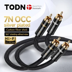 TODN HIFI1 Pair silver plated occ Stereo RCA Cable High-performance Premium Hi-Fi Audio cable 2RCA to 2RCA Interconnect Cable
