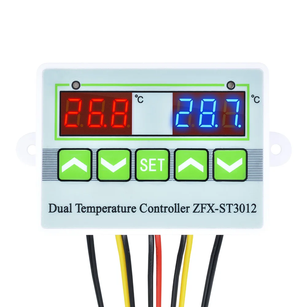 ZFX-ST3012 LED Digital Display Temperature Controller Intelligent Digital Dual Thermostat Thermo Controller Indoor Charger