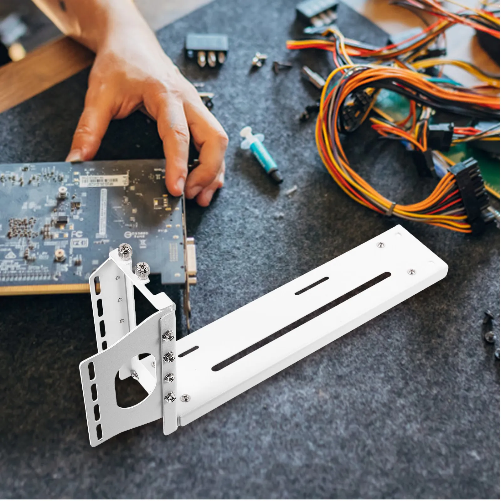 Vertical GPU Mount Vertical Graphic Card Holder Bracket Large Case Compatible Pci-E Slot Graphics Card Support Right Angle GPU