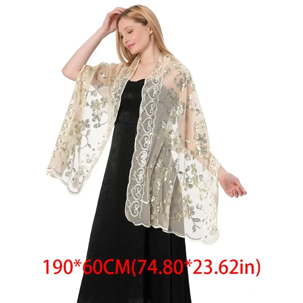 موضة شير التطريز الترتر شالات تول الجوف خارج الرقص الشرقي وشاح الرقص اكسسوارات متعدد الألوان شرابة التفاف للنساء