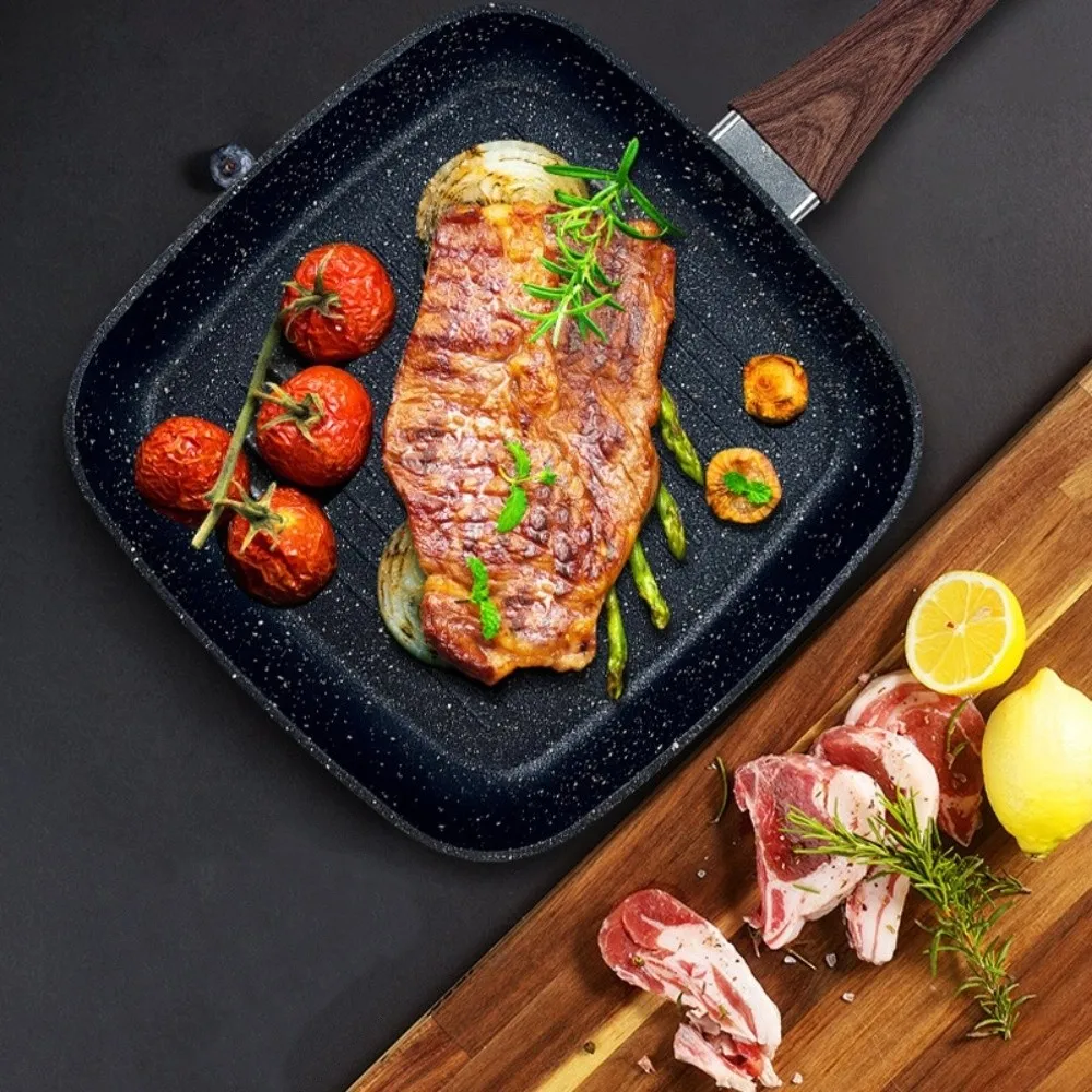 

Professional Heat Resistant Frying Steak Pan Ergonomic Design Nonstick Cooking Griddle Sturdy Nonstick Pan Cooking
