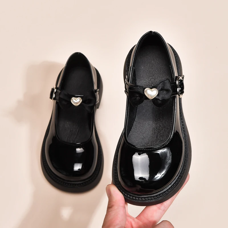 

Sweet Lolita Girl Leather Shoes Mary Jane Elegant Bowknot Children Fashion Wedding Party Shoes Princess Kids Causal Dress Shoes