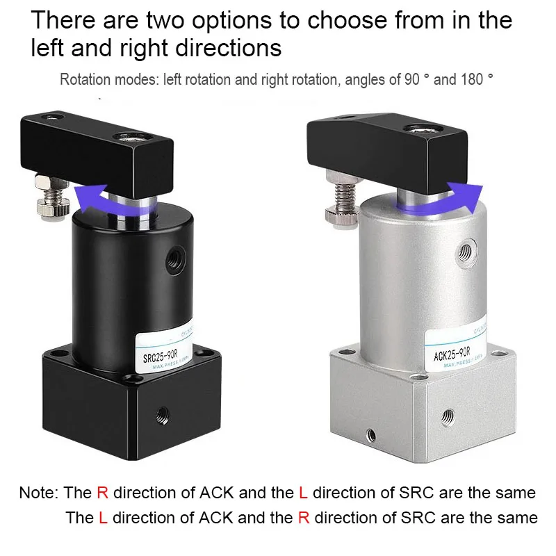 ACK SRC Pneumatic Rotation Angle Pressing Clamp Cylinder 90 ° 180 ° ACK25 ACK32 ACK40 ACK50 ACK63 SRC25 SRC32SRC40 SRC50 SRC63