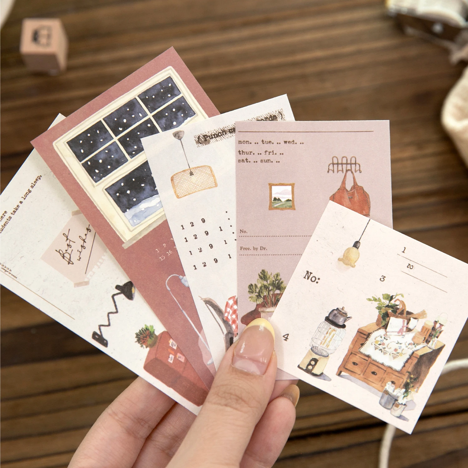 60pcs/pack Trivial Daily Moments Series Light Retro Art Hand