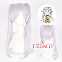 Anime Frieren Cosplay Wig 65cm Silver White Women Frieren Wigs Heat Resistant Synthetic Hair + Wig Cap