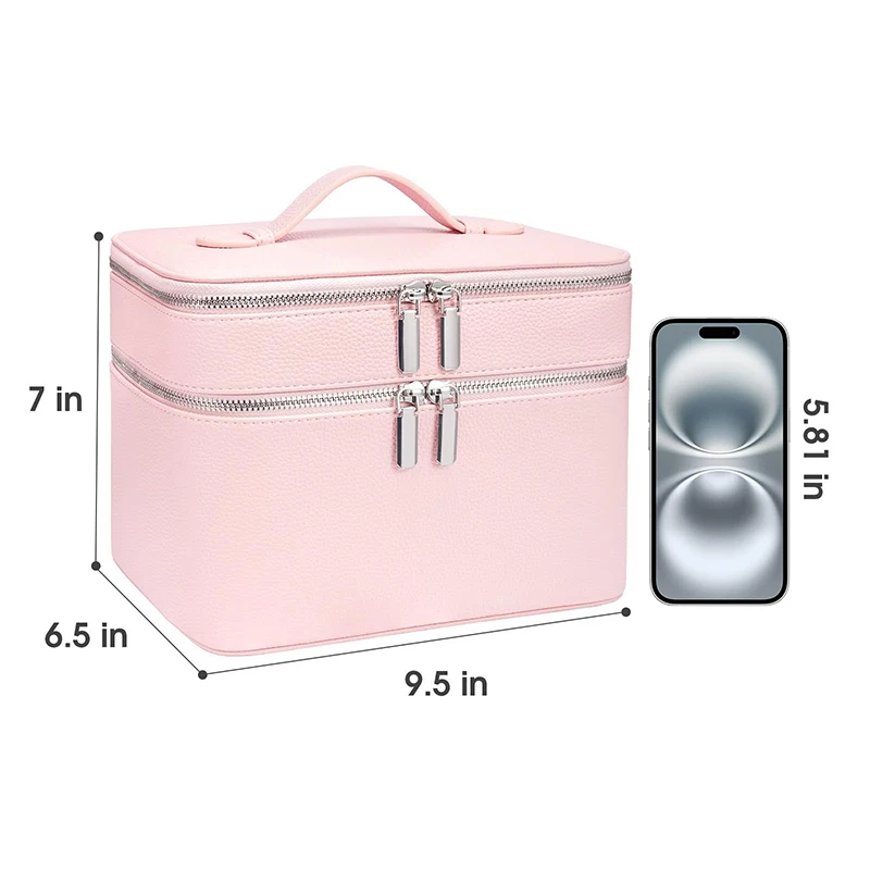 New portable professional makeup bag skincare tool bag beauty and eyelash storage box multi partition double-layer makeup bag