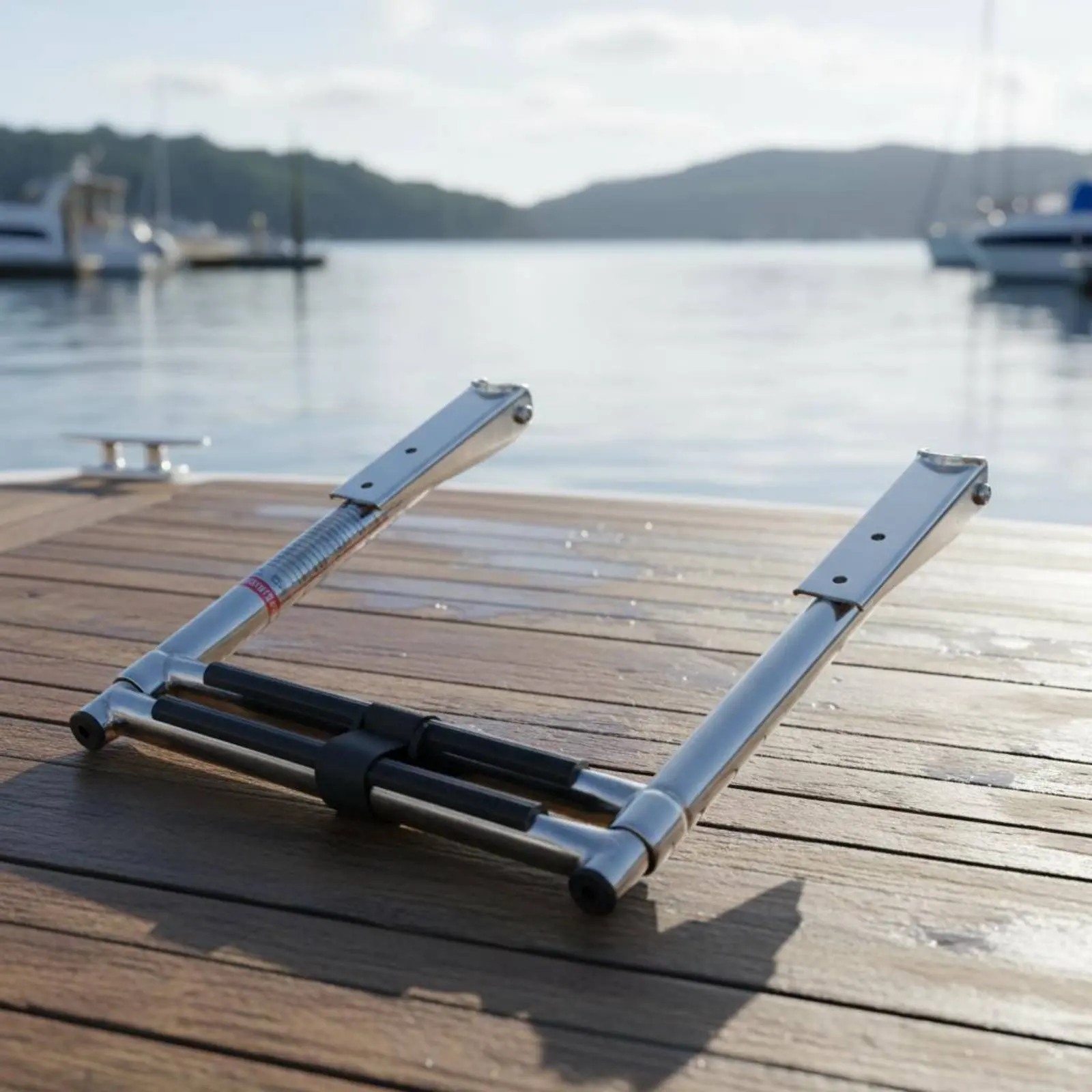 2-Step Boat Ladder Corrosion Resistant Stainless Steel Boat Ladder Watercraft Accessory Easy to Install Compact for Yacht, Deck - view 6