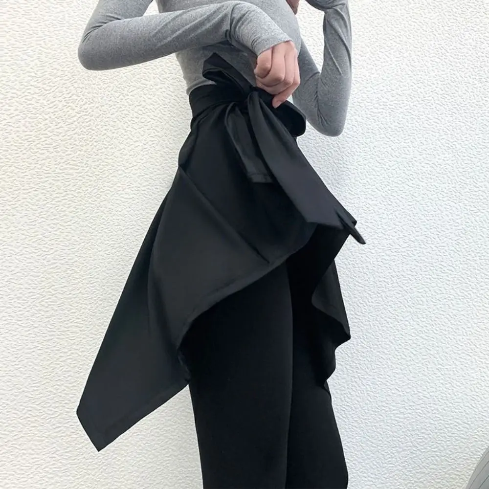 

Hip-Hiding Yoga Cover Buttock Skirt Short Solid Color Sports Anti-empty Skirt Bowknot Irregular Women Half Body Skirt
