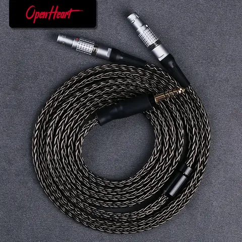 OPENHEART 16 코어 헤드폰 케이블 Focal Utopia 4.4mm 2.5mm 6.35mm XLR 케이블 2m 3m 업그레이드 밸런스드 케이블 실버 도금