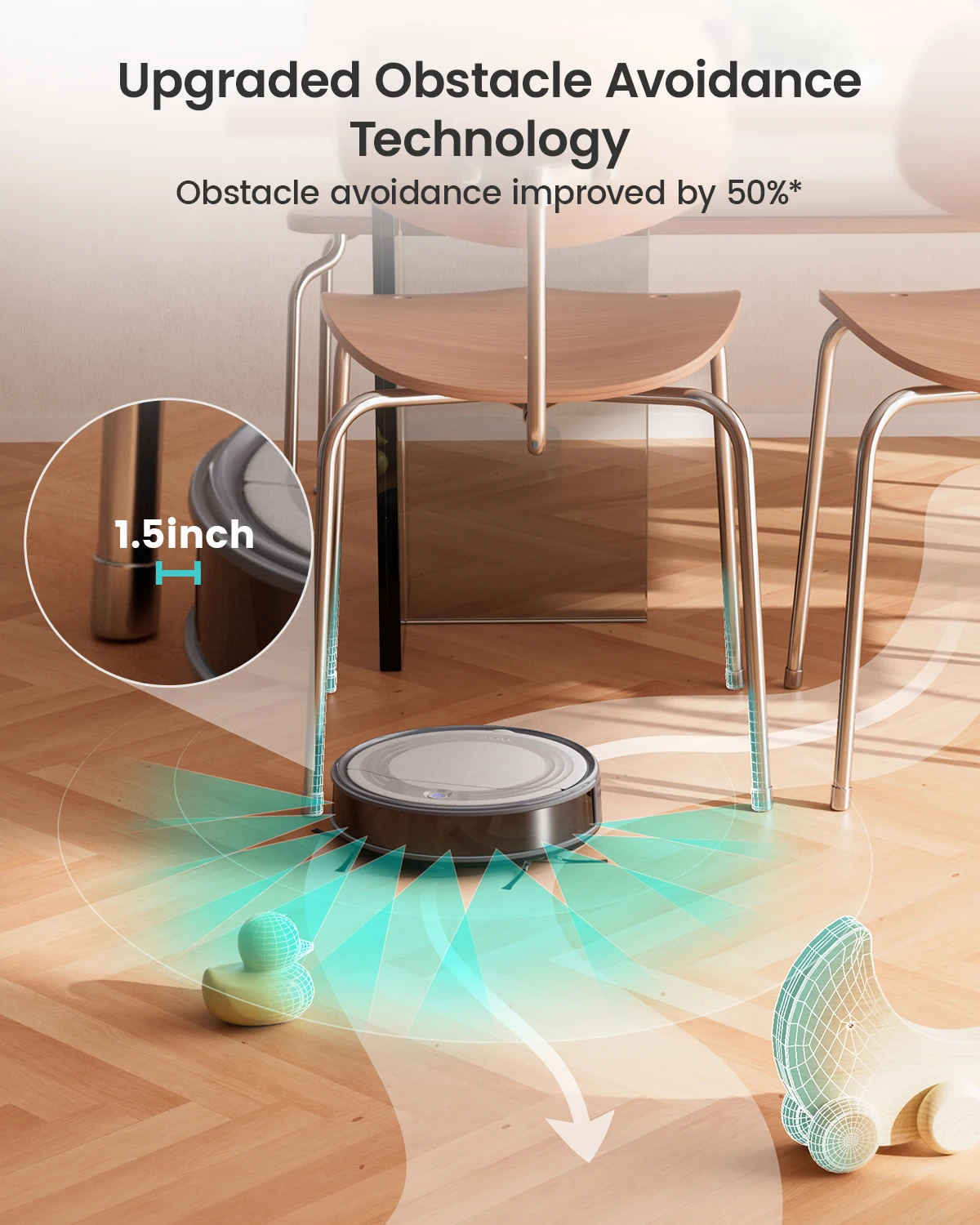 Lefant M310 Robot Vacuum Cleaner– 4500Pa Suction, Ultra-Slim & Quiet, PreciSense Obstacle Avoidance, WiFi/App/Voice Control, 160-Min Runtime, Self-Charging – Ideal for Pet Hair & Hard Floors (Gray)