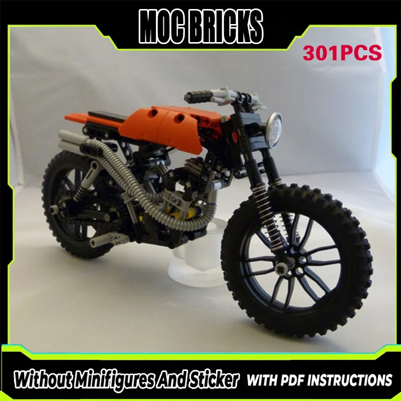 

Конструктор MOC: Модель городского автомобиля и ретро-мотоцикла для бездорожья. Модульные технологичные подарки. Набор для сборки детских игрушек.