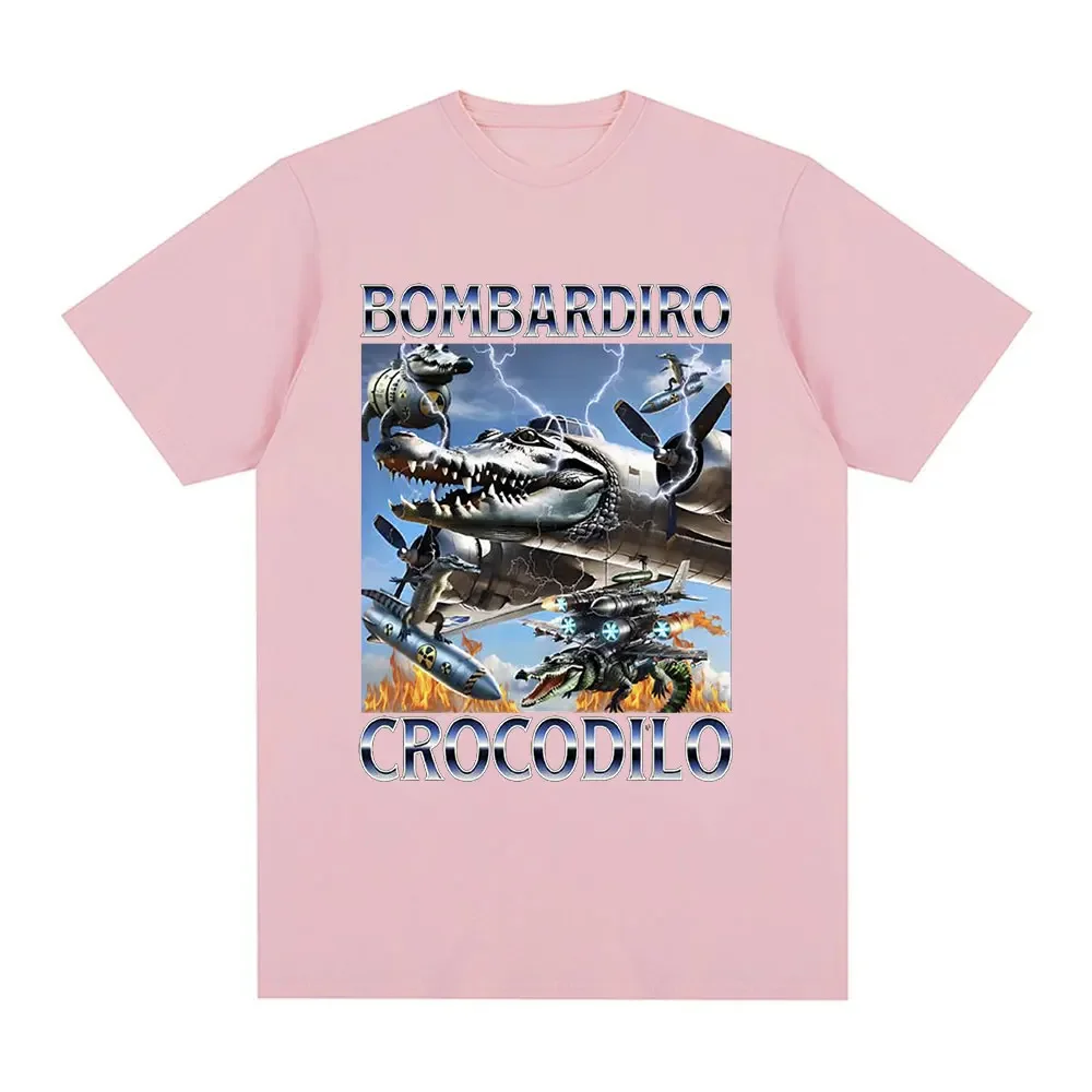 Bombardiro Crocodilo Crocodile Plane Bomber Funny Meme T-shirt Women Casual Short Sleeve T Shirts Comfort T-shirts