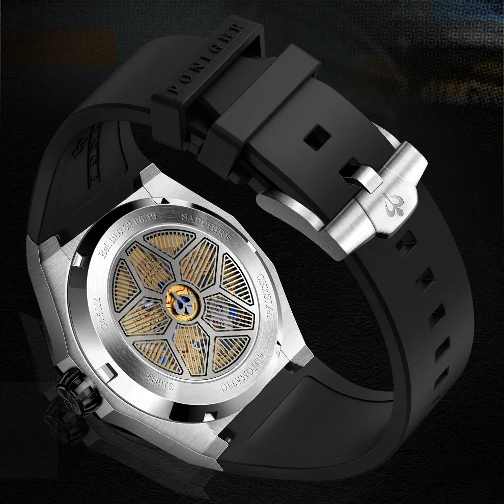 2025 New Men's Watch Automatic Movement Mechanical Tourbillon Watch Skeleton Design Stainless Steel Case Waterproof Men's Watch