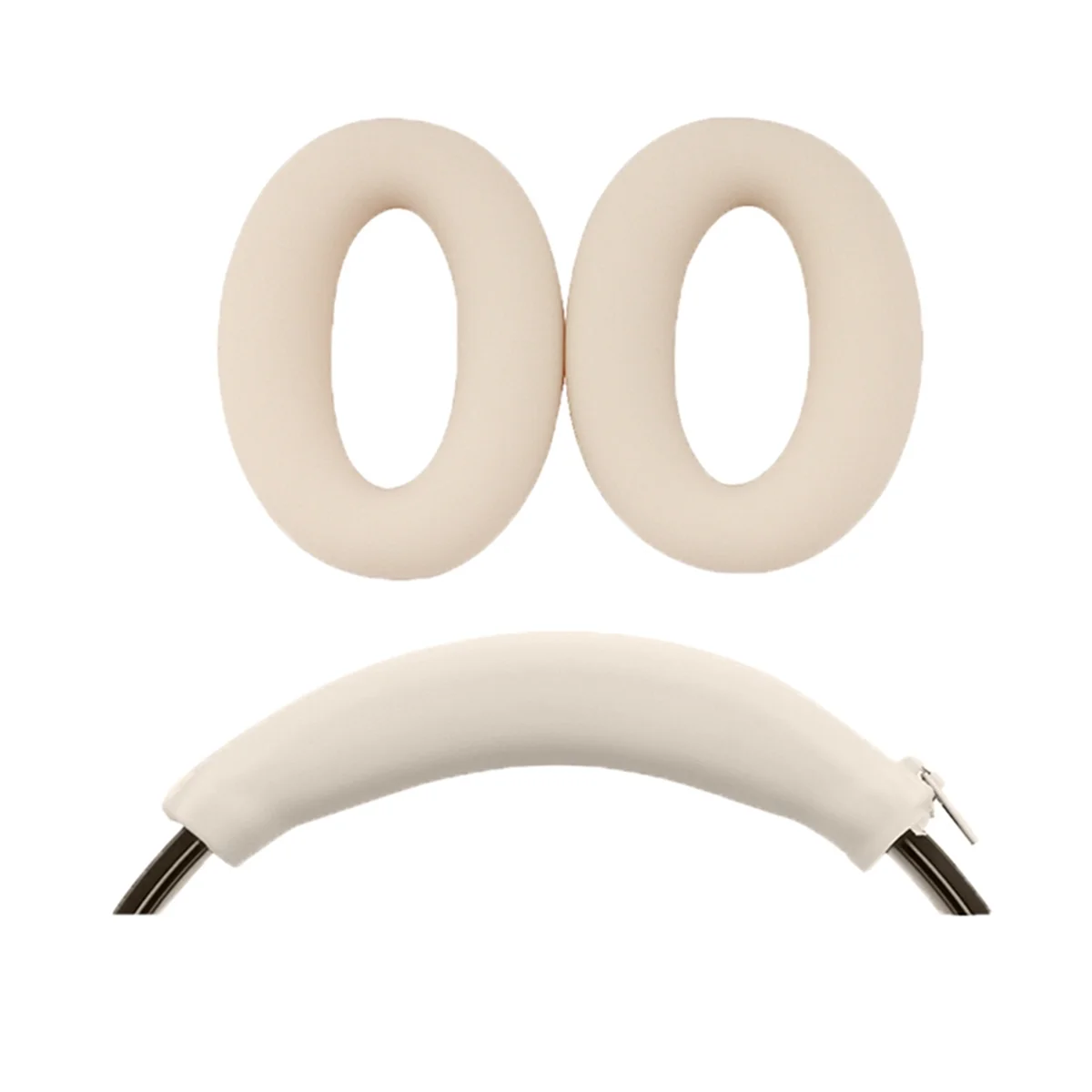 # 588H แผ่นรองหูฟังสําหรับ SONY WH-H910N หูฟังซิลิโคนป้องกันกรณี Earmuff แถบคาดศีรษะอะไหล่ซ่อม Creamy & White (ครีมและสีขาว)