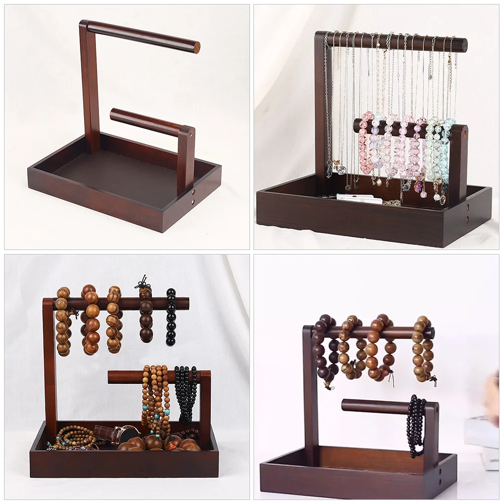 

Smooth Edges Wooden Bracelet Display Stand Jewelry Organizer Stable Durable Desktop Holder Decor Bracelet Holder