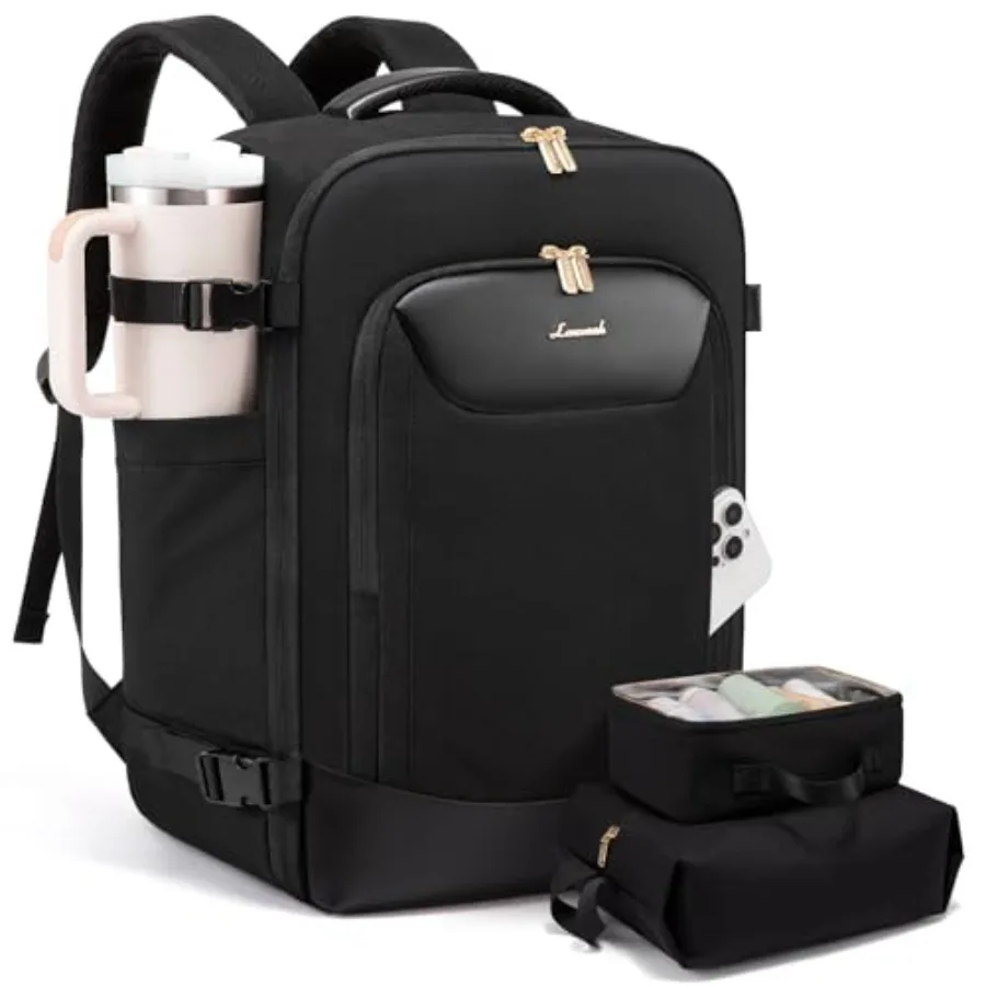 

40L Travel Backpack for Women Men, Large Carry on Backpack for Airplanes TSA Personal Item Travel Bag fits 15.6" Laptop, Waterp