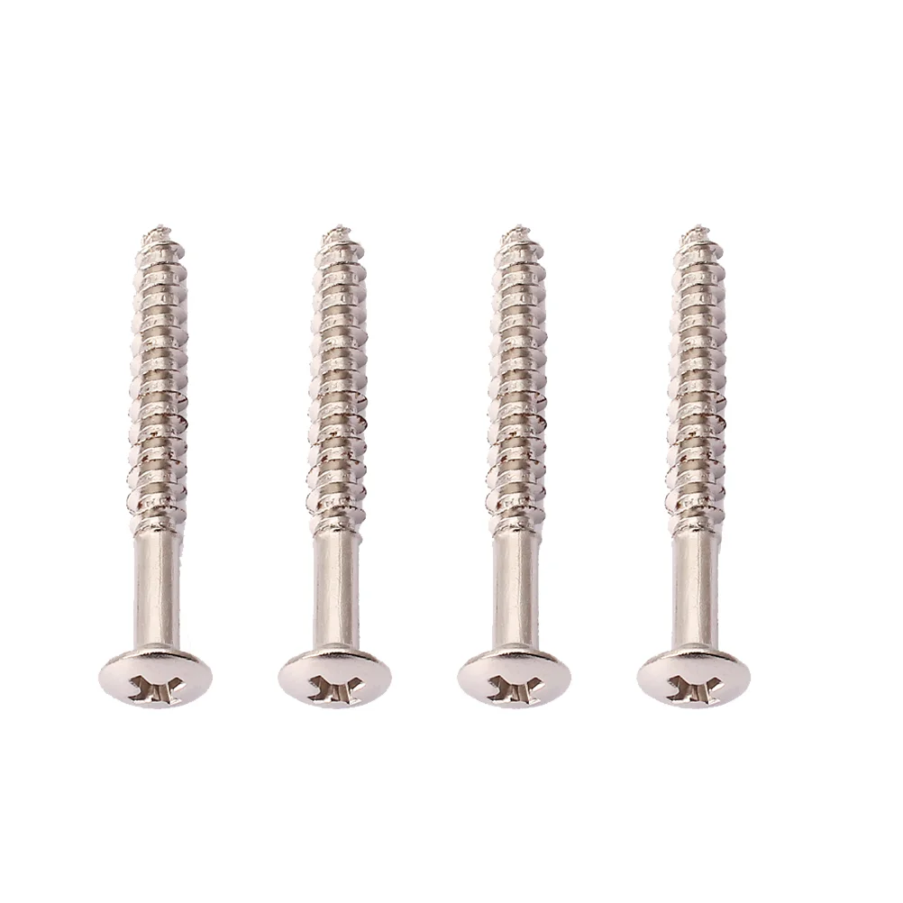 

4pcs Guitar Neck Plate Screws For Guitar Neck Plate Mounting Screws (Chrome-color) guitar neck screws