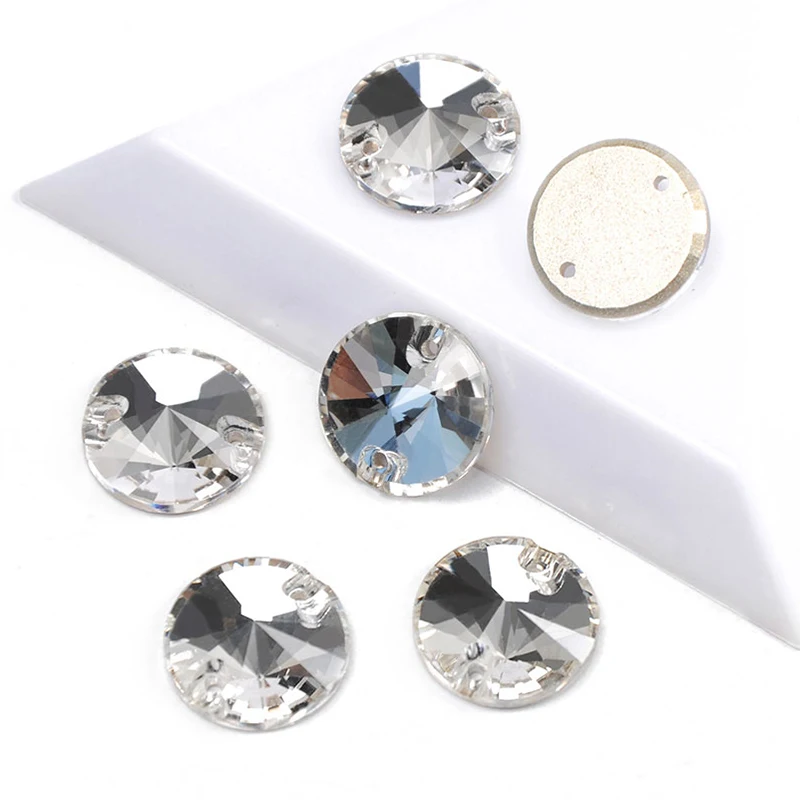 YANRUO All Sizes Mix Clear Crystals Glass Rhinestones Round Drop Stones Gems Sewn Clothing Decoration