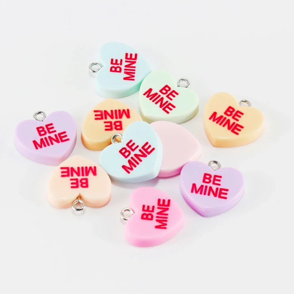 Resin Love Charms with Letter Words for DIY Jewellery Making