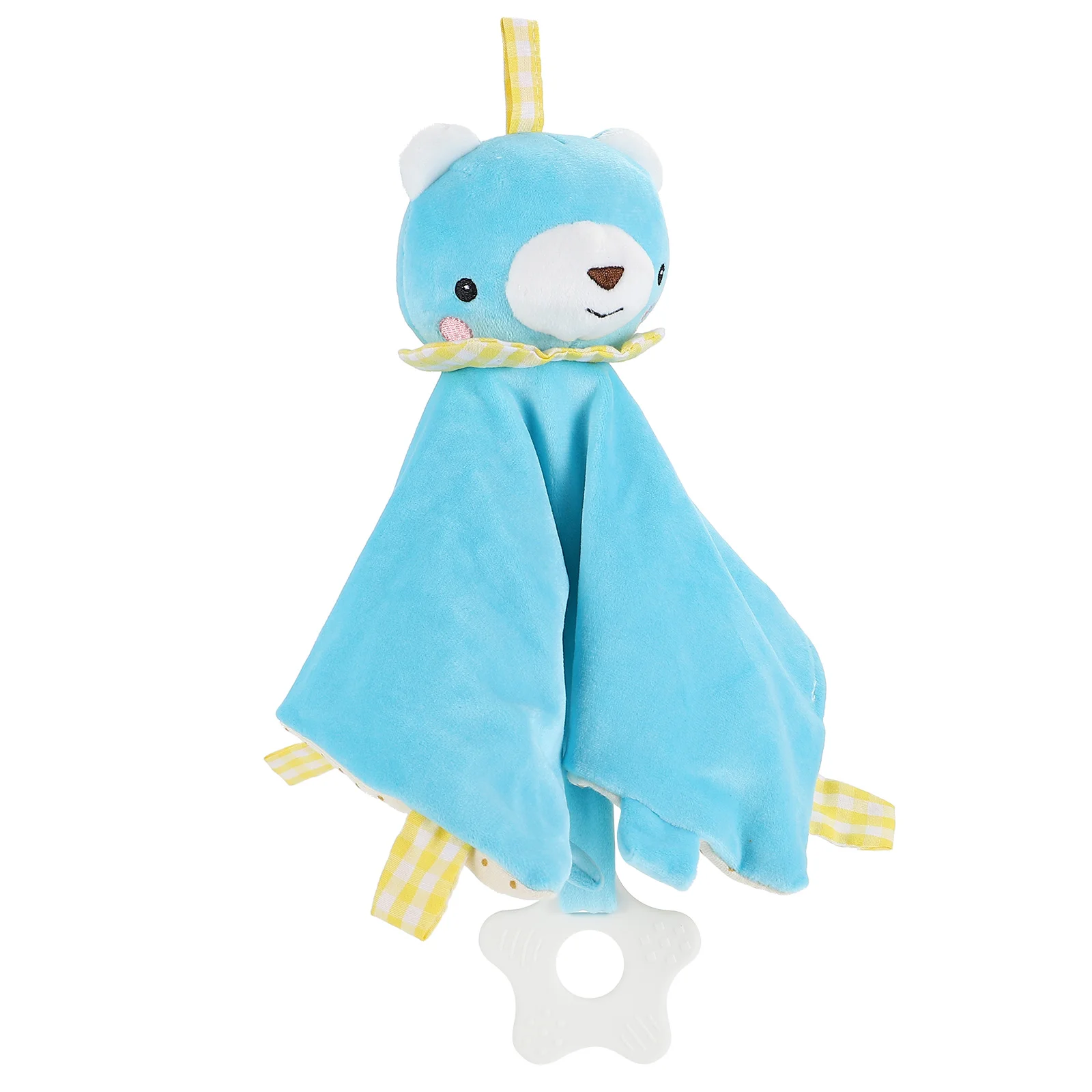 Ciuccio lenitivo per animali di peluche, coperta in cotone comfort infantile, dentizione in peluche blu