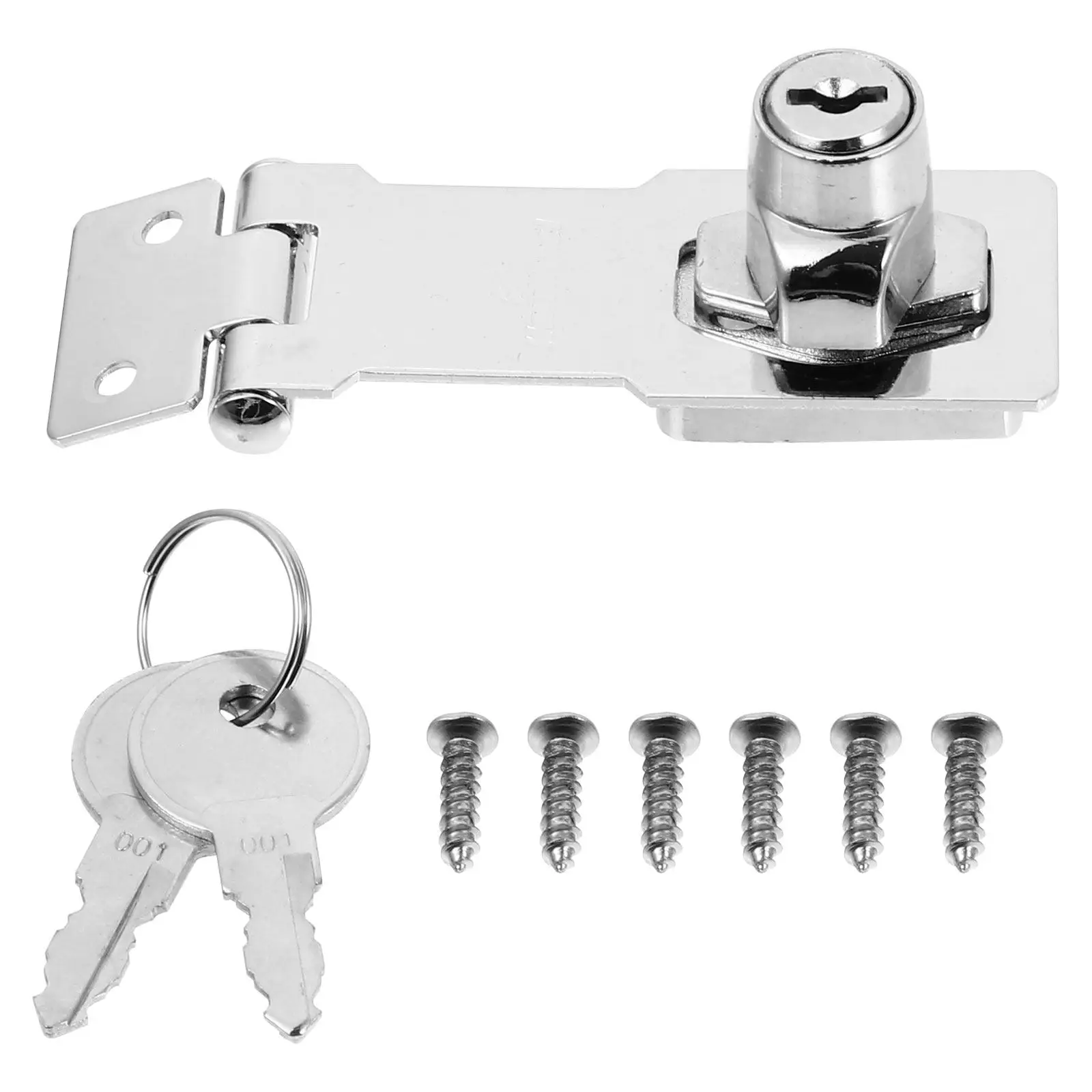 1Set Door Lock Latch Zinc Alloy Hasp Lock Keyed Anti-Theft Cabinet Locks Safety Gate Latches Household Use Safety Gate Latches