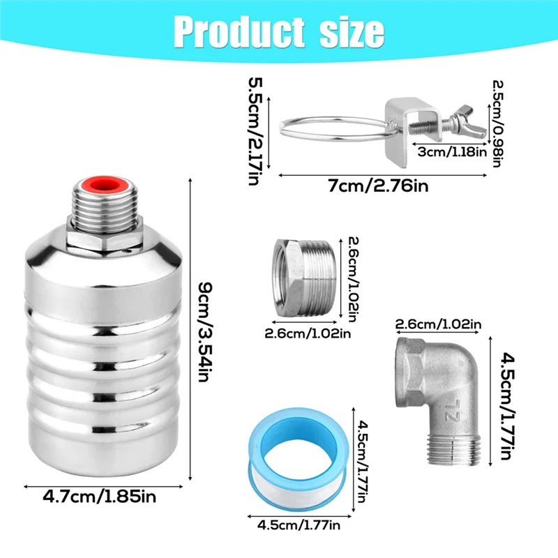 A74E-Float Valve For Water Tank Water Trough Float Valve For Fish Tank Swimming Pool Livestock Trough