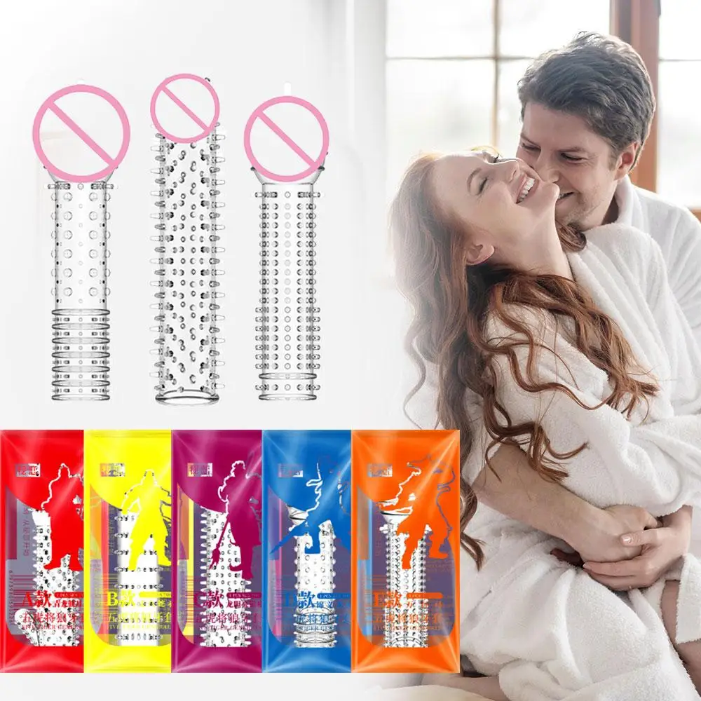 القضيب موسع كم قابلة لإعادة الاستخدام سيليكون سبايك منقط الواقي الذكري الجنس لعب دسار القضيب الواقي الذكري G بقعة تحفيز الرجال تأخير القذف #1