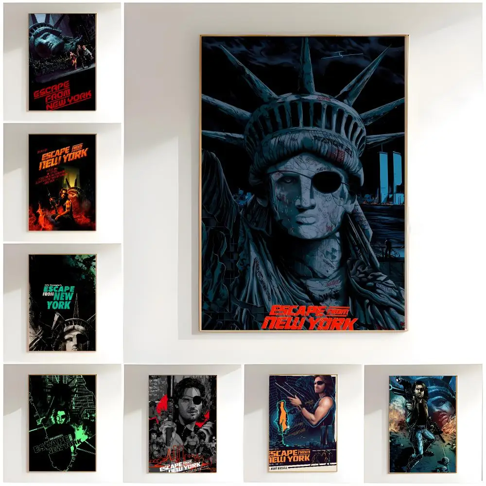 Retro Action E-Escape From New York Poster Classic Wall Art  Home Decor  Peel and Stick Unframed