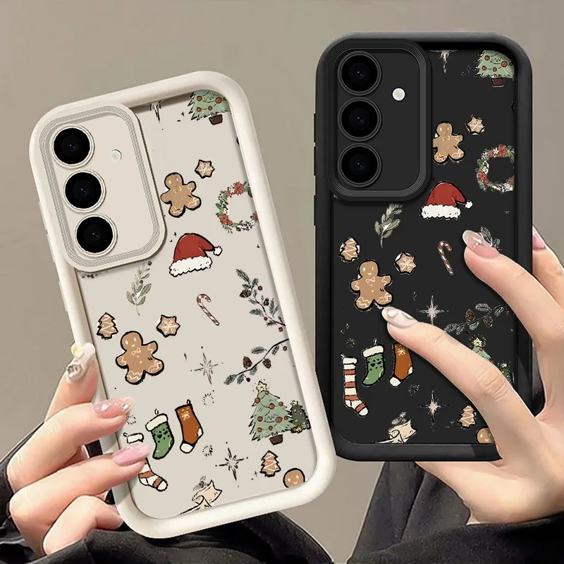Cartoon Weihnachten Telefon Fall Für Samsung Galaxy A56 A16 A17 A36 A26 A55 A54 A15 5G S25 S24 FE S24 S23 S22 Ultra S25 Rand Abdeckung