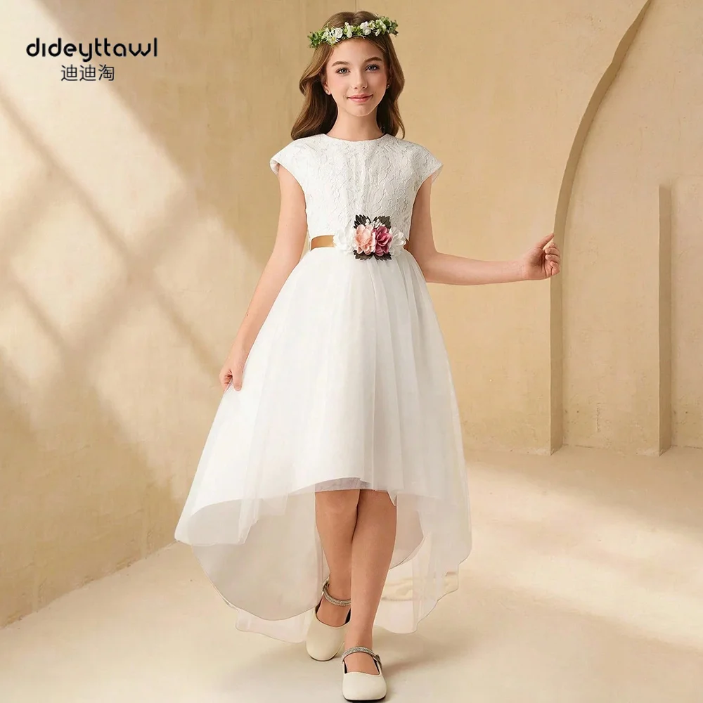 

Dideyttawl Customized 3D Flowers A-Line Short Sleeves Prom Dress 2025 Simple Knee Length Party Evening Gowns Vestidos De Novia