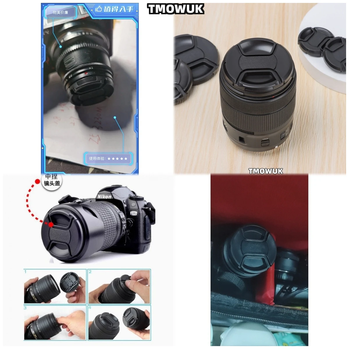 

For Sigma SD Fp L DP3 SD10 SA - 300 BF Quattro SD15 Fp C SD1 Merrill Camera Lens Cap Protective Cover Center Pinch Snap-on 49mm