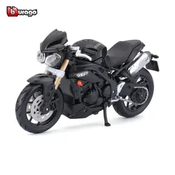 Bburago-Triumph Speed Triple, modèle de moto en alliage, jouet de voiture, modèle de moulage sous pression, collection de cadeaux, simulation autorisée, authentique, 1:18