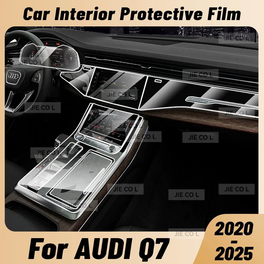 Anti-scratch Car Interior Center Console Media Dashboard Navigation TPU Protector Film For AUDI Q7 2020-2025 2024 Sticker