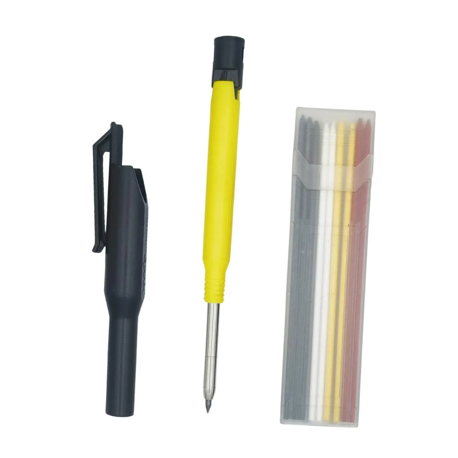 Carpenter Pencil with Refill Deep Hole Pencil Marker Set for Drafting Glass
