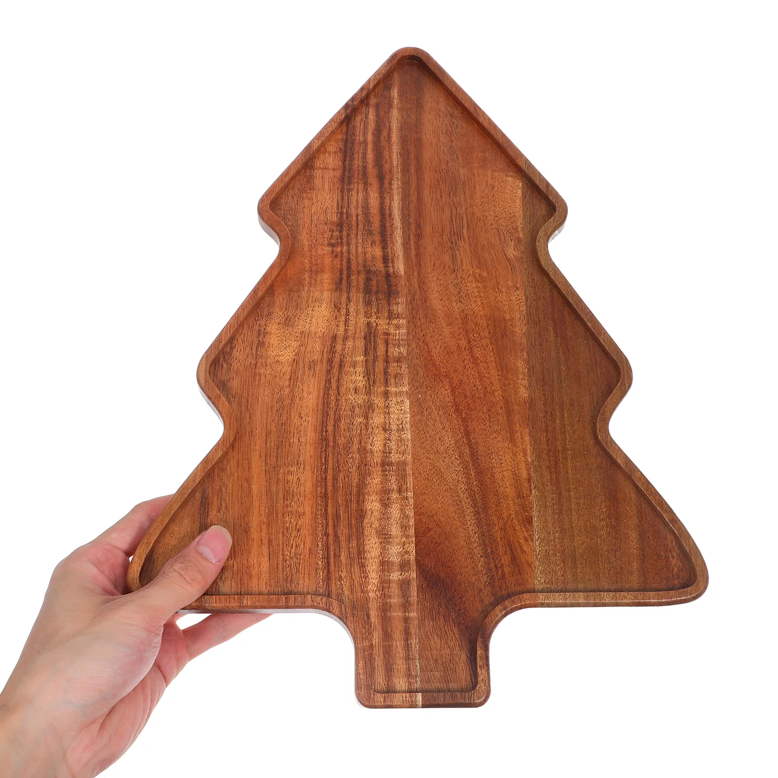 

Christmas Tree Tray Acacia Serving Appetizer Candy Dish Chriatmas Plate Decorative Table Dessert Chismas Wood Trays