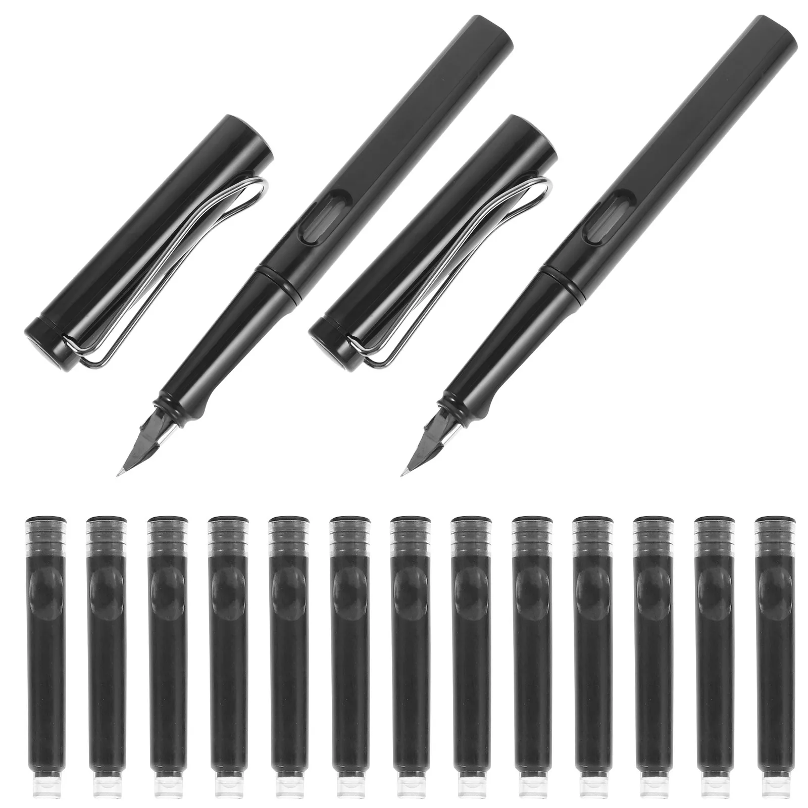

1Set Fountain Pen Unique Fashionable Creative Fine Tip Fountain Pen Ink Cartridge Included for Study Office Signing Lovely Gift