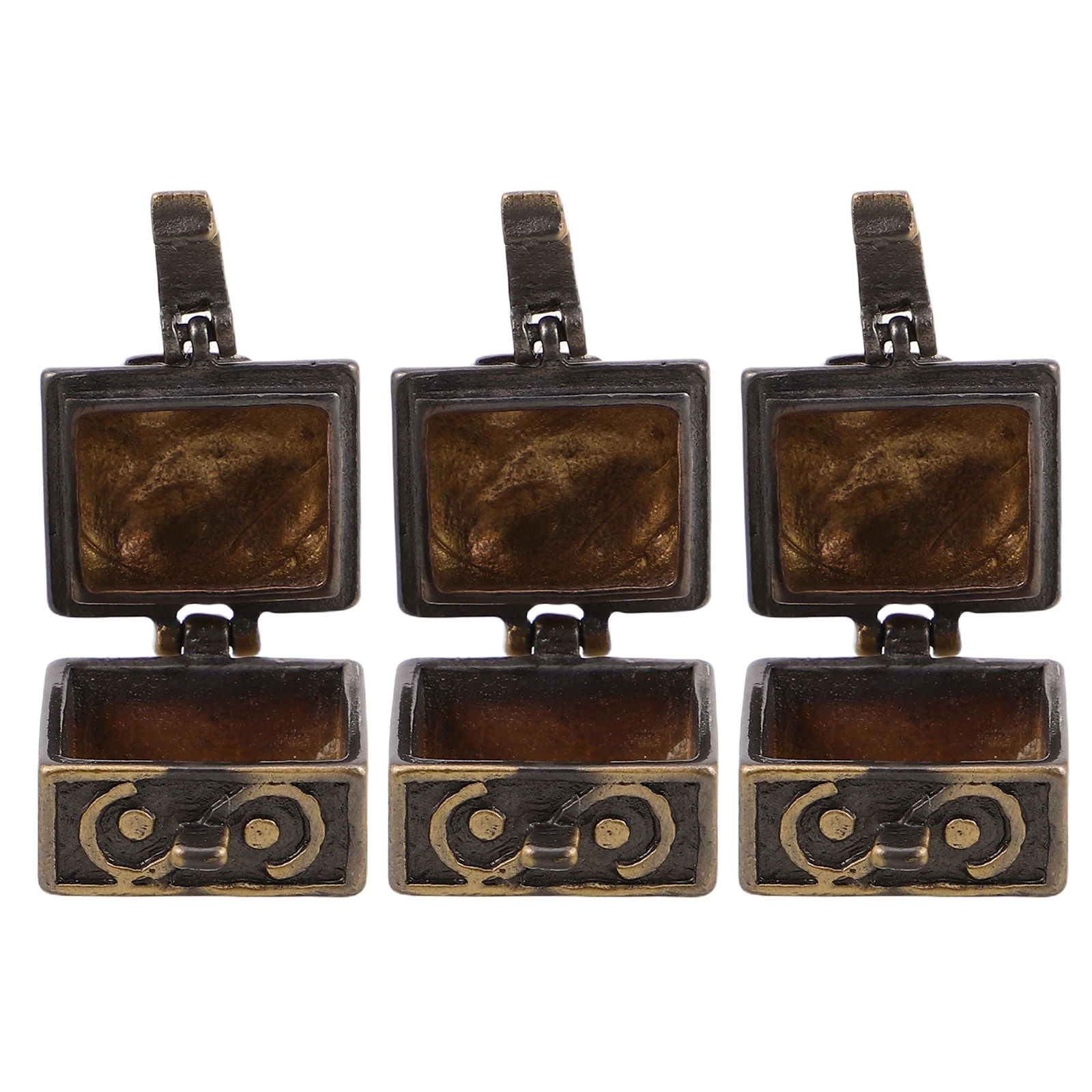 

3 Pcs Retro Pendant Jewelry Necklace Making Charm Light Brown Chest Pendants for
