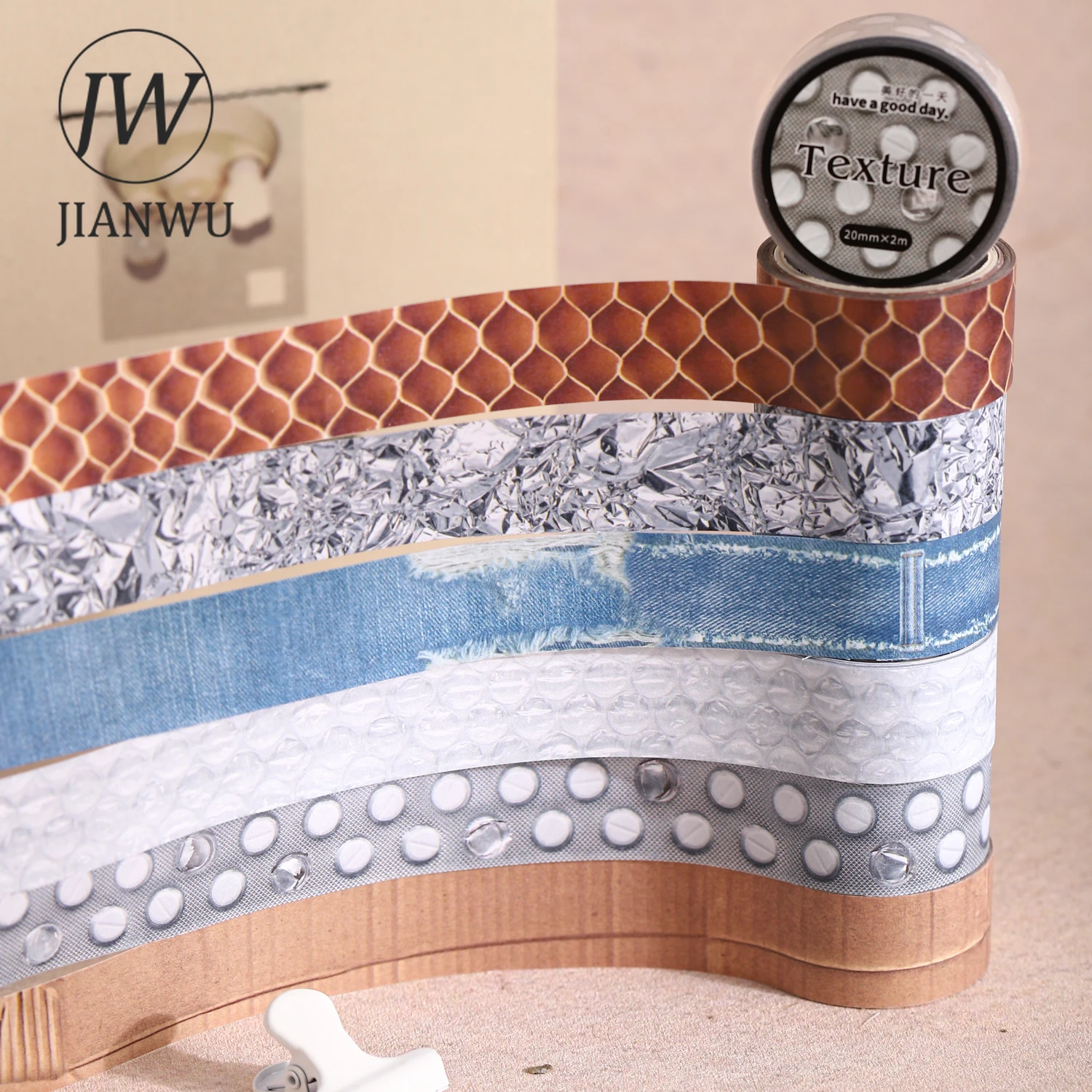 JIANWU Texture Series Vintage Pattern Landscape Material Collage Scrapbooking Tape Creative DIY Journal Stationery