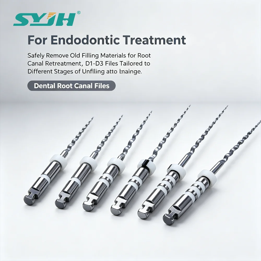 30Pcs Dental Retreatment Engine NiTi File D1-D3 For Removing Filling Material Before Canal Reshaping Endodontic Cleaning Filling