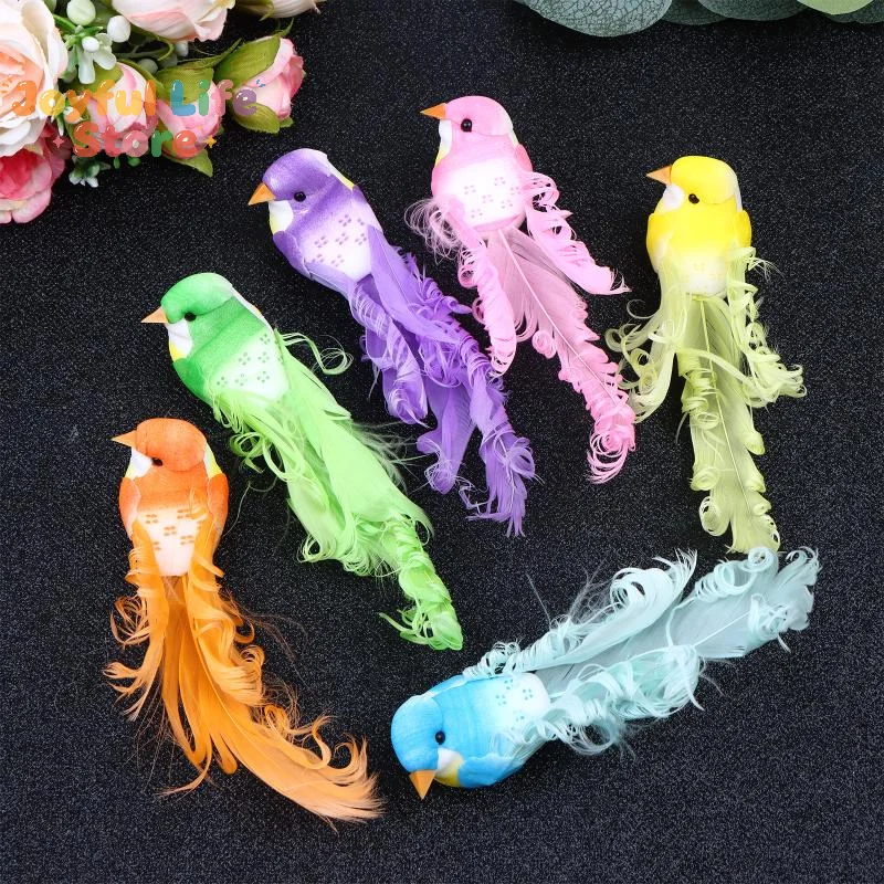 Hot Sale 1Pc Random Simulation Swallow Tail Bird Clip Handmade Bird Plant-decorated Artificial Bird Handicrafts For Ornament
