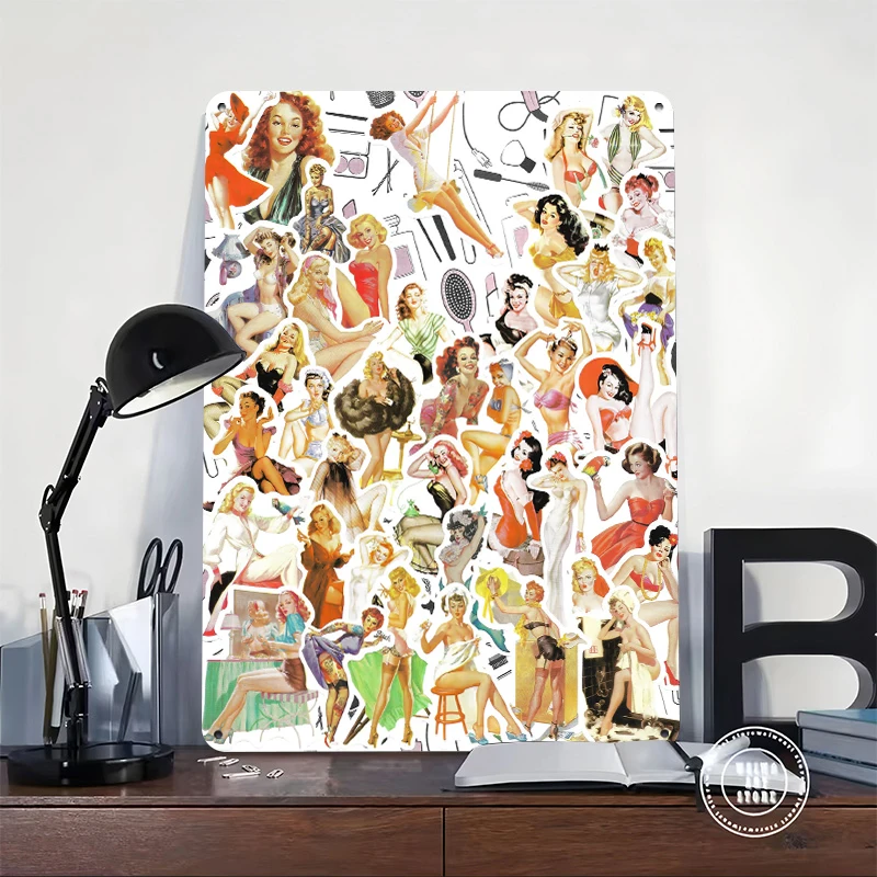 Pin-up Girls Tinplate Poster Customized Wall Art Retro Vintage Metal Signs for Fans Room Decoration Home Decor Items Man Cave
