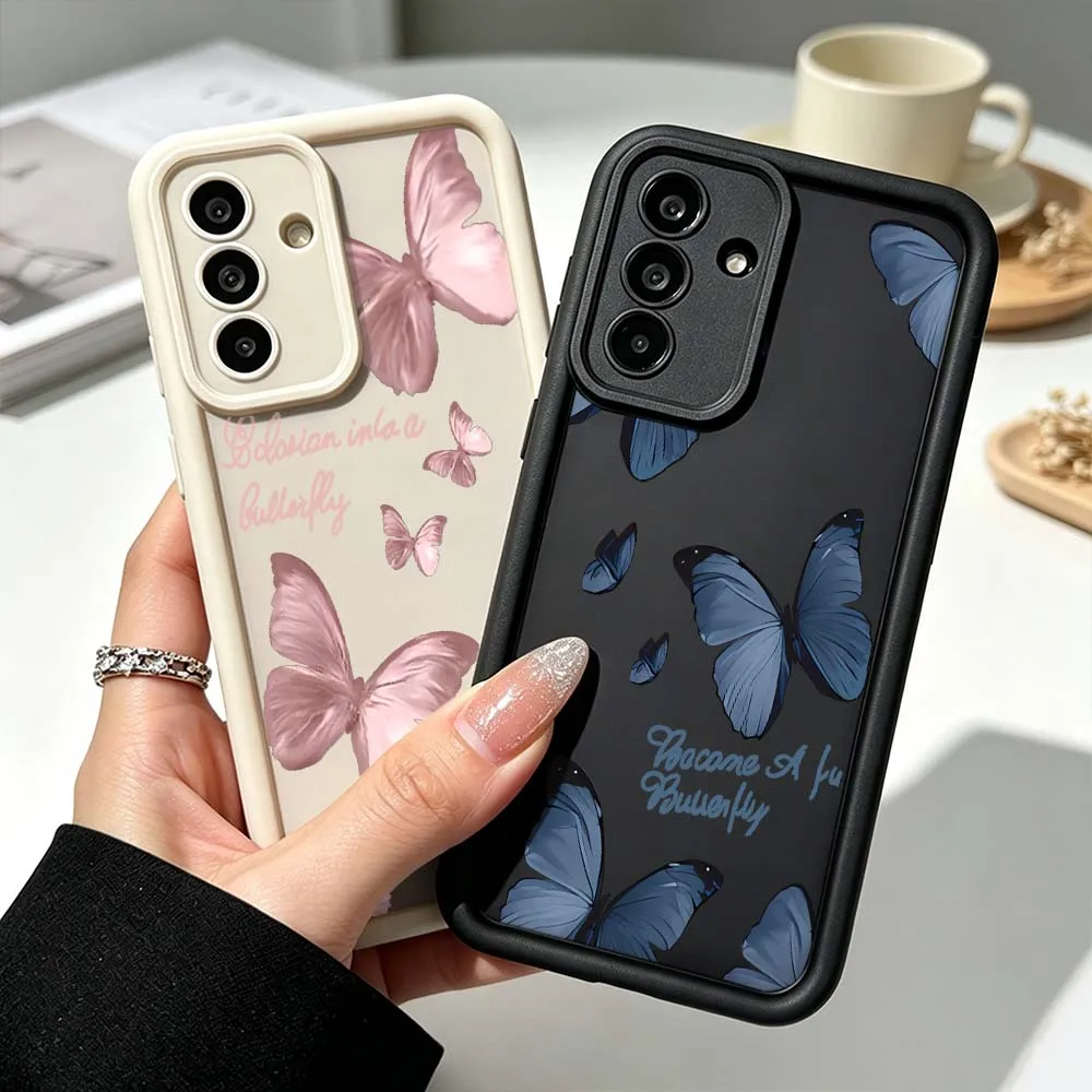 Retro Butterfly pattern For Samsung Galaxy A73 A57 A56 A55 A54 A53 A52s A37 A36 A35 A33 A17 A16 A07 A06 A05 Phone Case