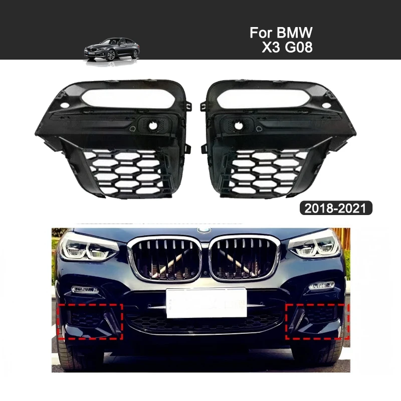 X3 G08 Grille for BMW 2018-2021 Front Bumper Fog Light Frame Grille Side Air Outlet Protective Decorative Accessories