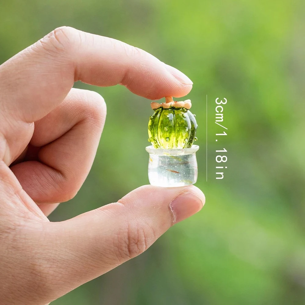 محاكاة الصبار سيارة مرآة الرؤية الخلفية زخرفة شفافة الراتنج الحرفية تلفزيون الكمبيوتر الديكور