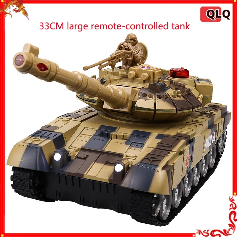 

33cm Large Combat Remote Control Tank 2.4g Model Charging Off Road Tracked Remote Control Toy Tank Car Children's Gift