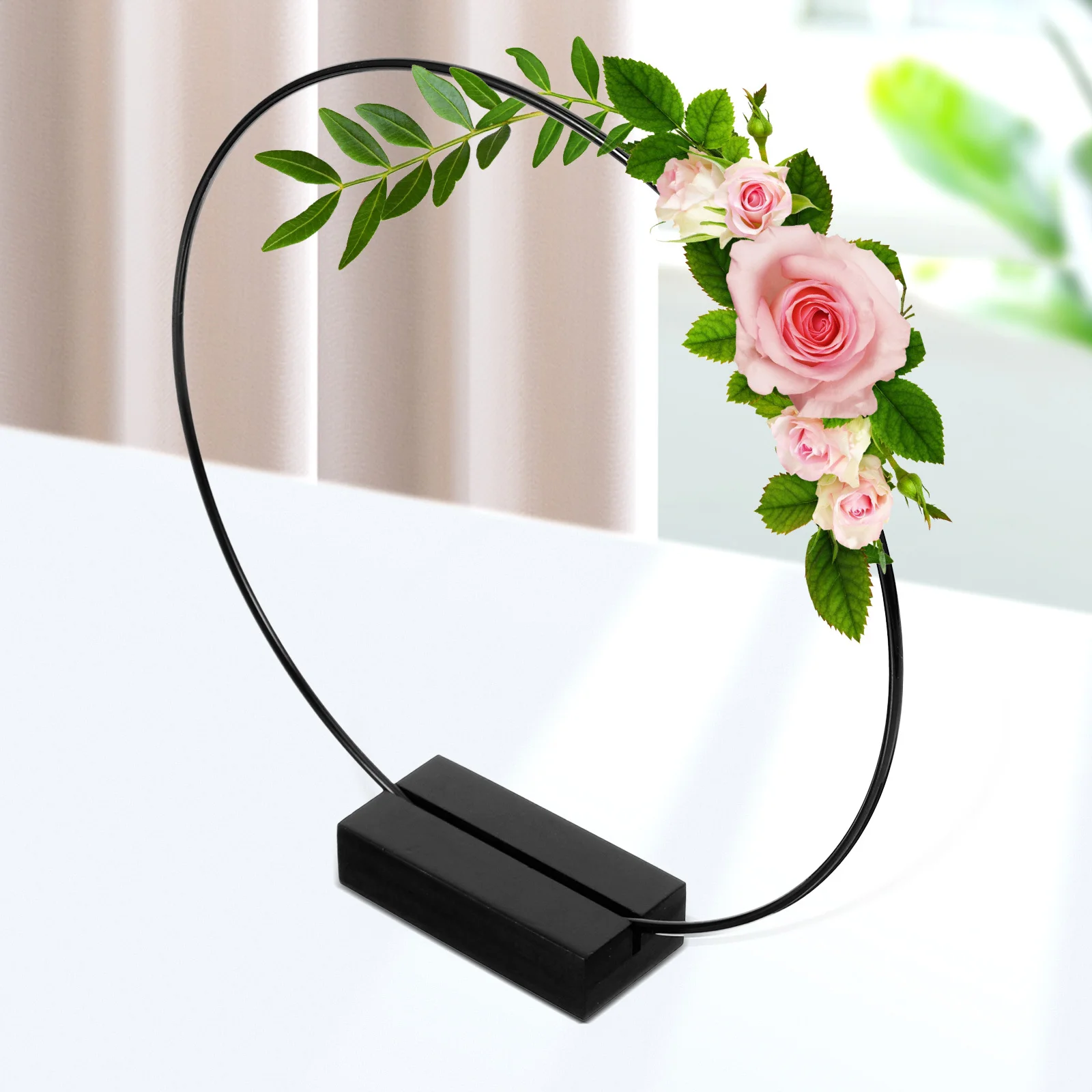 

1 Set Dreamcatcher Metal Hoop Desktop Floral Wreath Frame Diy Wedding Table Decor Centerpiece For Quinceanera Party Craft Supply