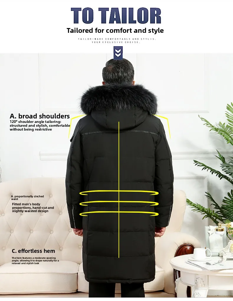 Luxury Brand Men's Down Coat And Parkas Top Quality Man Goose Down Jacket Thick Winter Padded Puffer Jacket Overcoat Padding HY7