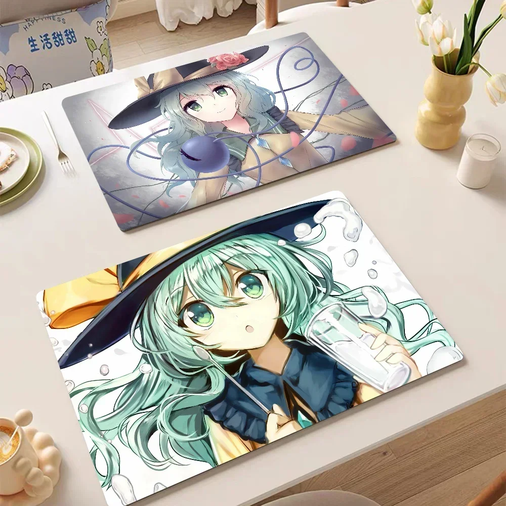 Touhou Project Project Shrine Maiden Game Quick Drying Dish Mat Printed Kitchen Non-slip Coffee Cup Pad Drain Mat Dinnerware Cup