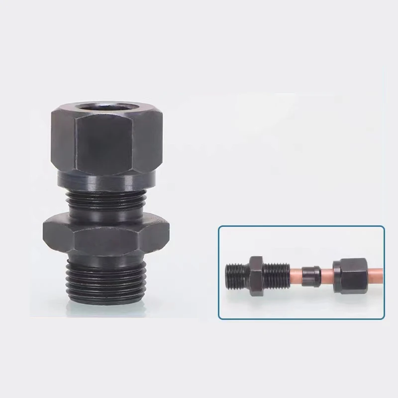 Virola hidráulica de aço carbono, Alta pressão reta óleo Pipe Joint, rosca métrica, M10 a M52 Conexão Fittings, 6 a 42mm Calibre